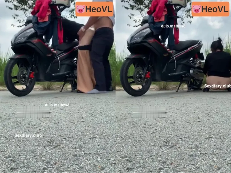 Bà xã ông xã chơi nhau giữa đường nơi vắng vẻ